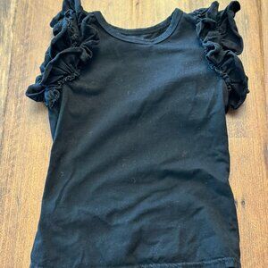 Toddler Ruffle T-Shirt Black 3T